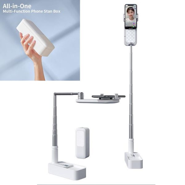 

portable multifunction phone holder stand for makeup youtube tik tok live stream wireless dimmable led selfie fill in light lamp cell mounts