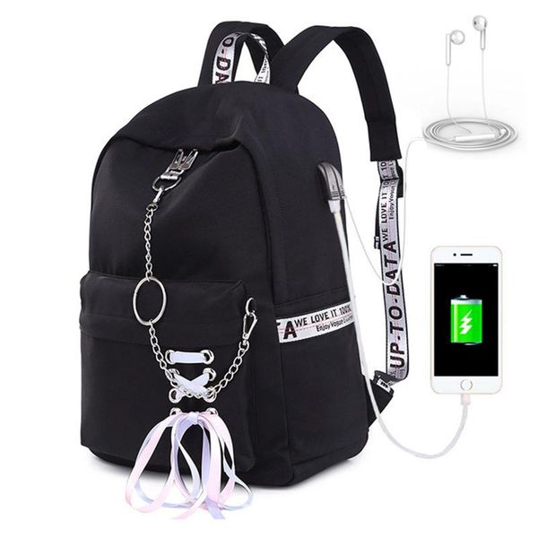 

backpack fashion big capacity shopping bag usb charge laprucksack waterproof travel bags student mochila womens school