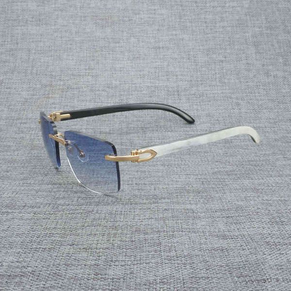

factory direct price natural wood men black white buffalo horn sun vintage rimless square eyeglasses oculos gafas accessories kbmz, White;black