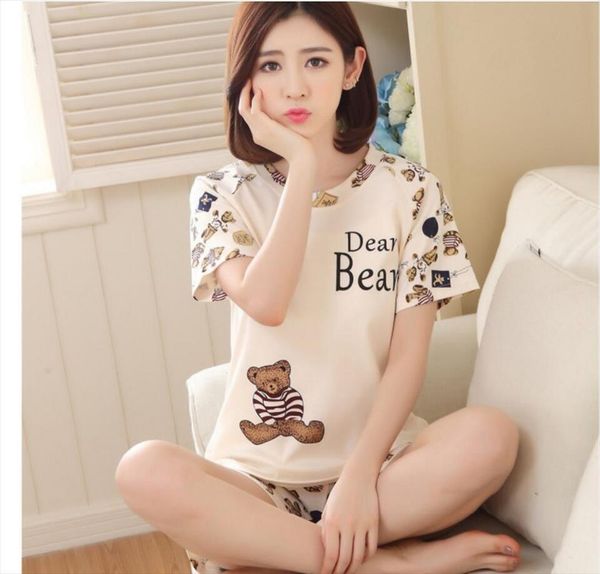 

summer pajamas set cute women sleepwear plus size silk, Black;red