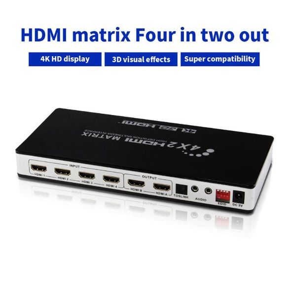 

audio cables & connectors 4k matrix 4x2 with out switcher splitter 4 in 2 4kx2k/30hz 1080p converter adapter