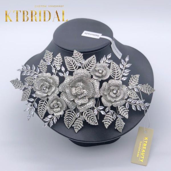

hair clips & barrettes tiara crowns lucury bridal flower comb headpieces party ball fashion design ktbridal women gift wedding accessiories, Golden;silver