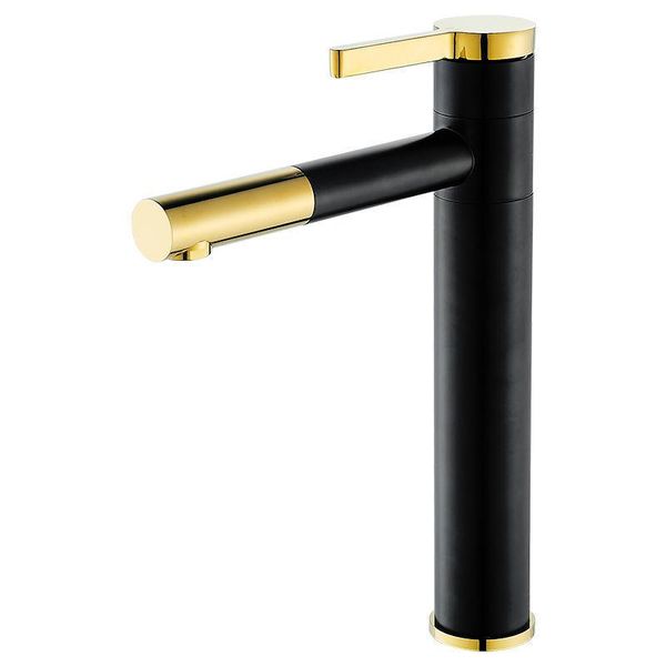 

design brass 360 rotating faucet black+gold plated handle bathroom fashion washbasin basin mixer tap f-0069 sink faucets