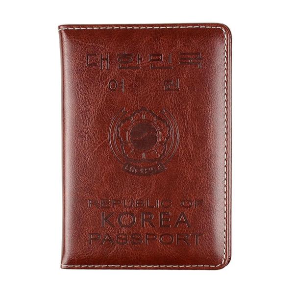 

card holders dikedaku republic of korea passport holder women men soft pu leather case couple korean id bag organizer, Brown;gray