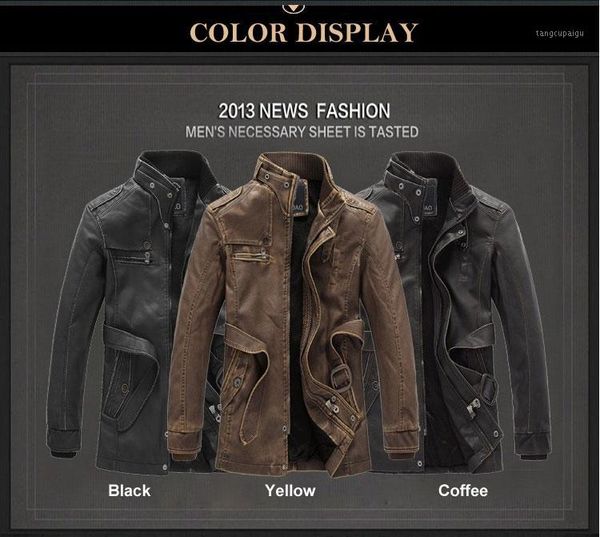 

men clothing pu leather jacket winter coat motorcycle jackets cultivate one's morality trench high quality, Black