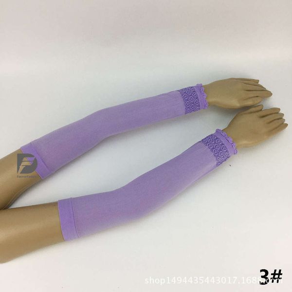 

ice silk sleeves summer ethnic style with solid lace sun protection sleeve for outdoor riding