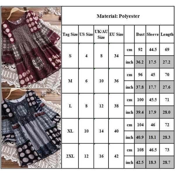 

casual dresses shirt ladies print stitching polka dot large size retro ethnic style fashion trend long sleeves, Black;gray