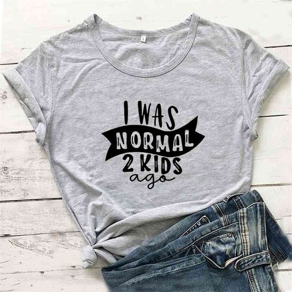 

i was normal 2 kids ago funny t shirt women short sleeve cotton tshirt women t-shirt casual camiseta mujer o-enck chemise femme 210324, White