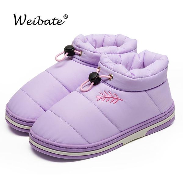 

winter multicolor waterproof down slippers women 2021 warm soft couple home indoor floor flat cotton fur, Black