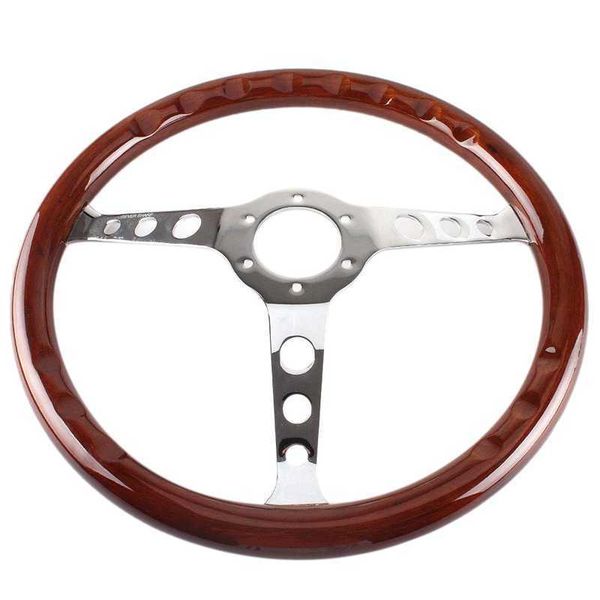 

new 380mm 15 inch grant classic nostalgia style wood grain steering wheel classic wheel slotted 3 spoke steering wheel riveted light