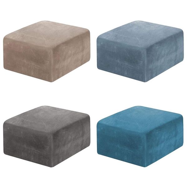 

chair covers velvet stool slipcovers fit square footrest washable removable sofa cover elastic footstool