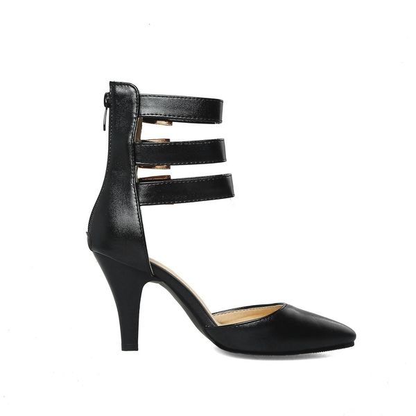 

dress shoes plus size 48 summer women sandals gladiator high heel pointed toe ankle boots red black buckle party wedding woma
