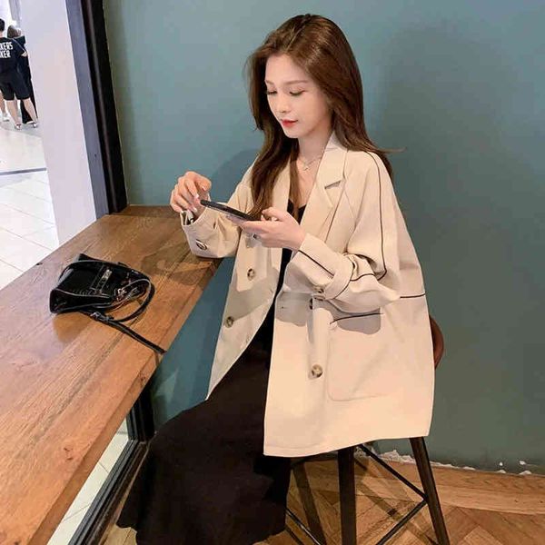 

women's suits & blazers thin female blazer, korean style, spring jacket, long sleeve, casual style with a jagged collar, ctqp, White;black