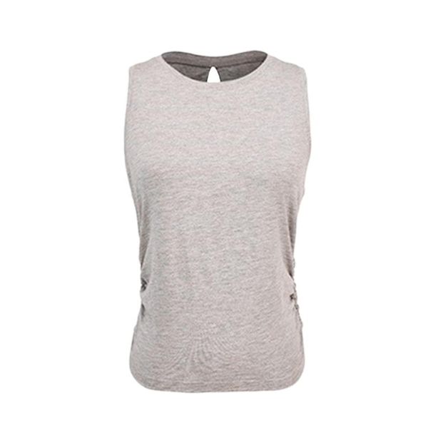 

yoga outfit women's quick-dry fitness sports vest open back vest(grey,m)