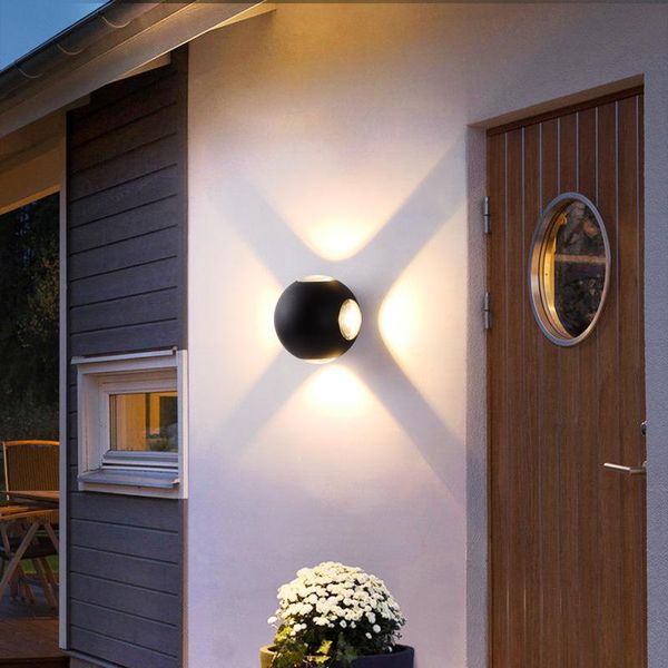 

wall lamp 12w waterproof aluminum round cross star light ball for outdoor .