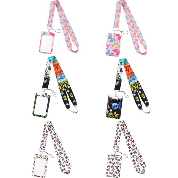 

20pcs/lot j2793 fashion butterfly neckneck lanyard key id card gym strap multifunction mobile phone decoration, Silver