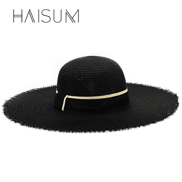 

cappelli chapeau haisum 2021 fashion seaside sun visor hat female summer hats for women large brimmed straw folding beach hn01 wide brim, Blue;gray