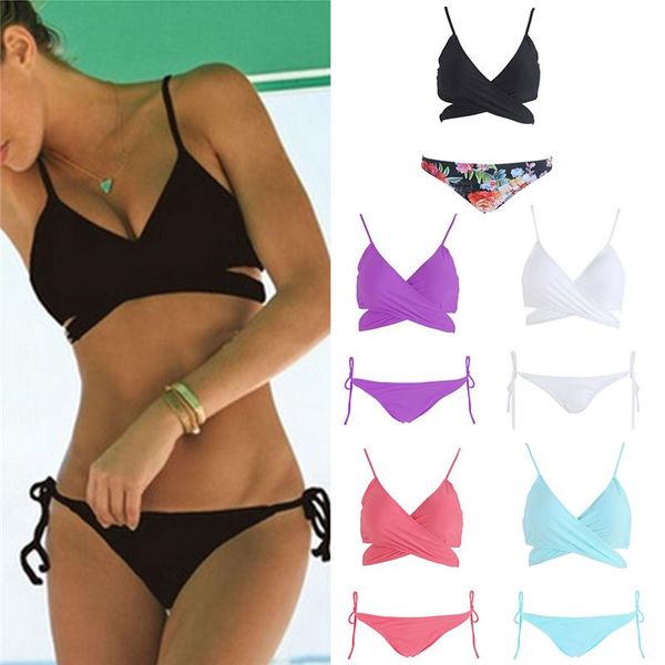 

bikini set summer swimwear women print beach swimwears swimsuit push up brazilian bain s//l/xl women's, White;black
