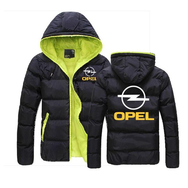 

men's hoodies & sweatshirts autumn winter mens opel logo customize down warm jacket male sportwear zipper coat fashion casual coats, Black