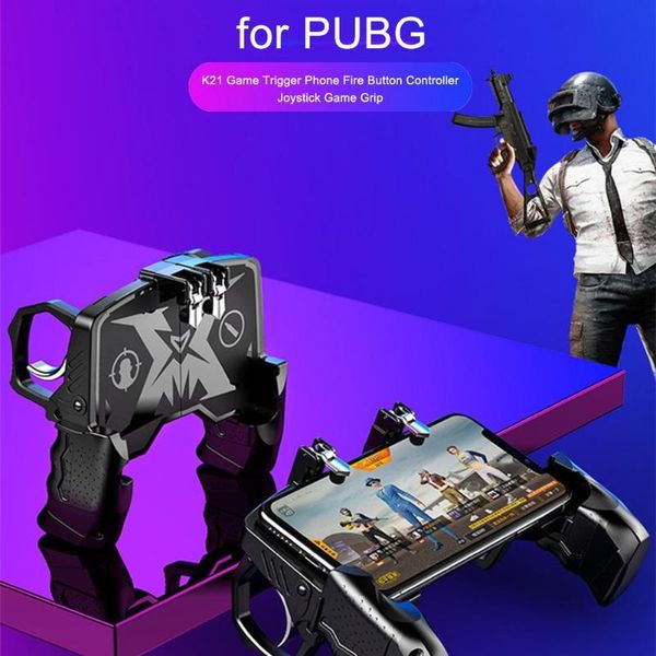 

game trigger four-finger keys linkage handle gampad ergonomic grip for pubg mobile phone universal controllers & joysticks