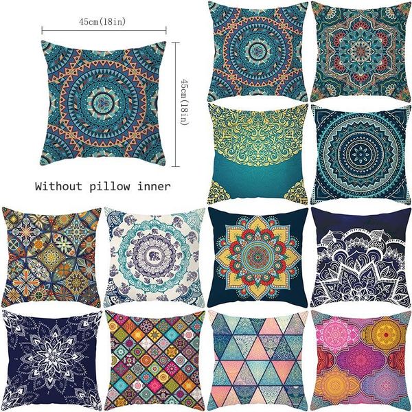

pillow case mandala printing decorative pillowcase india polyester pattern cover kussensloop
