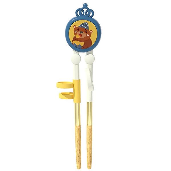 

flatware sets cartoon head chopsticks children eating training replaceable chopstick babyforeigners learn use