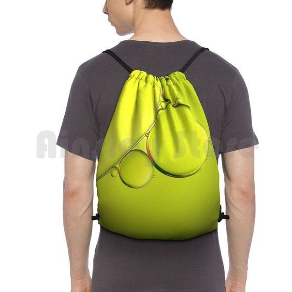 

backpack simply lime drawstring bag riding climbing gym oil water abstract macro bubbles green chartreuse simple
