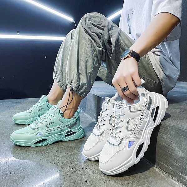 

wholesale 2021 men women sport running shoes tennis outdoor walking green volt runners jogging trainers sneakers size 39-44 wy16-d87