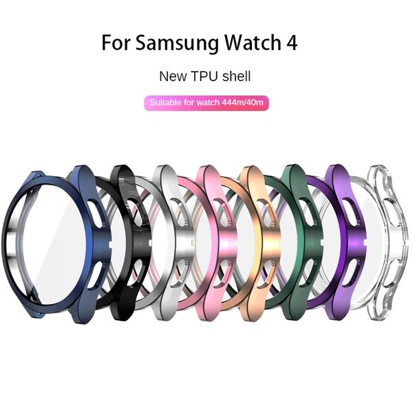 Para Samsung Watch 4 Case 42mm 46mm banhado TPU Shell Frame Bumper Galaxy Watch4 Protetor Capa Acessórios Smart