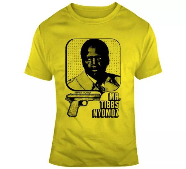 

they call me mr. tibbs sidney poitier 70s hungary title movie t shirt, White;black