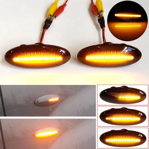 

emergency lights 2x dynamic led side marker flowing turn signal light lamp 12v panel for micra note qashqai j10 x-trail