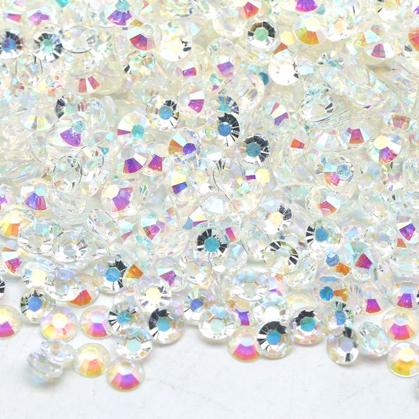 

xulin jelly ab resin rhinestone transparent ab color bling bling non fix falt back for diy crafts decoration, Black