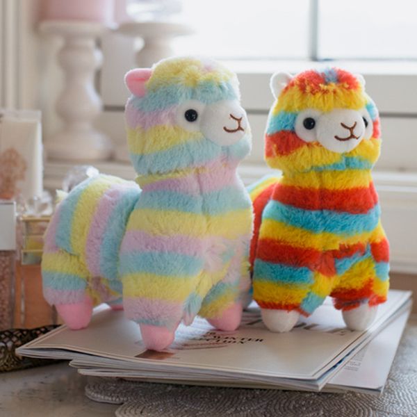 

japanese rainbow alpaca doll cute girls meng xiaofenglean valentine's day gift girl heart doll