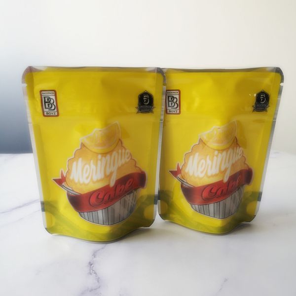 

New Meringue cake Mylar Flavor Bag Herb Meringue cake Zipper Bag Dry Tobacco Retail Bag BACKPACK BOYS 3.5g Packaging bags