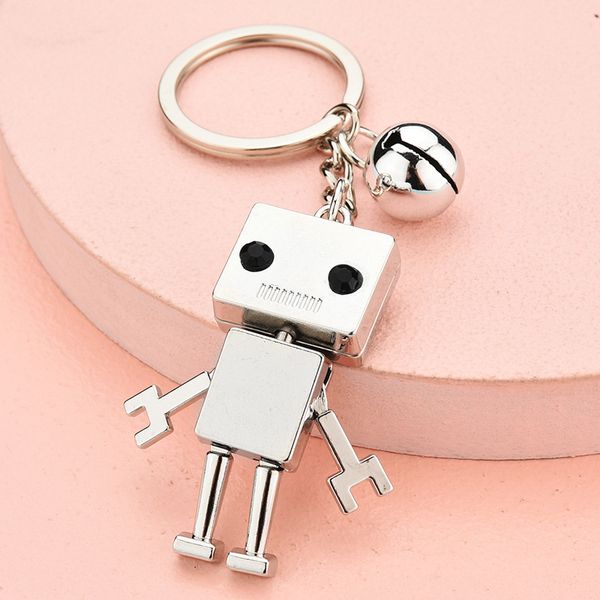 

10pieces/lot new creative robot space man bear skateboard model metal keychain car pendant keyring children kids men birthday christmas gif, Silver