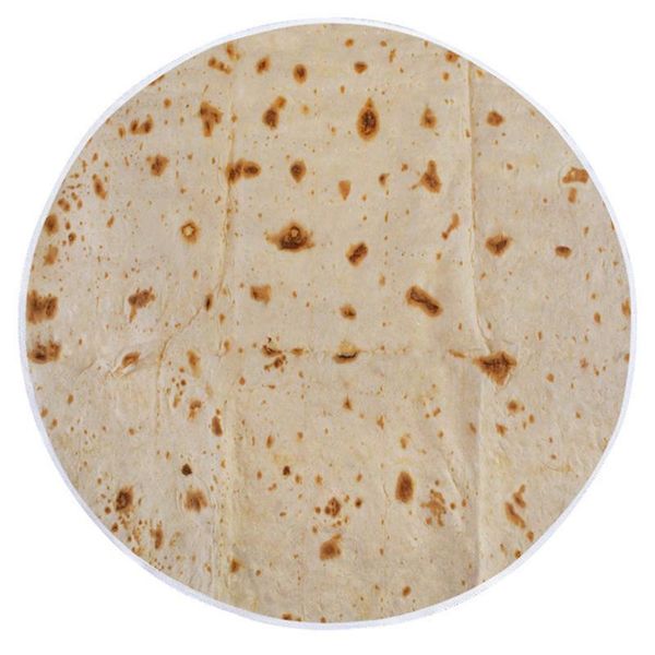 

towel 1pc microfiber round beach active printing absorbent bath mexico tacos blanket tortillas