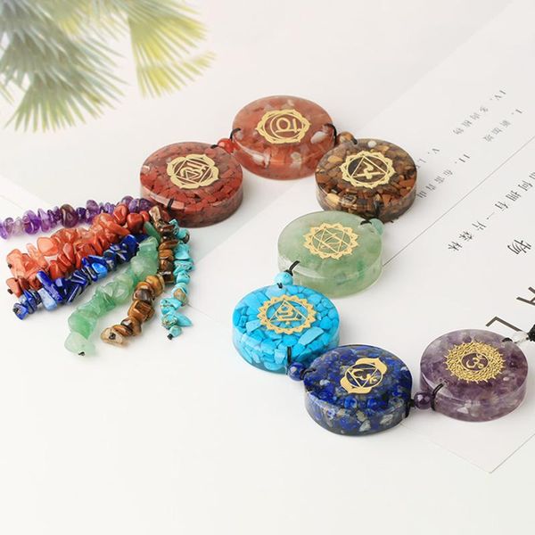 

decorative objects & figurines natural crystal 7 chakra stones healing energy stone ornament yoga hanging wall art decoration