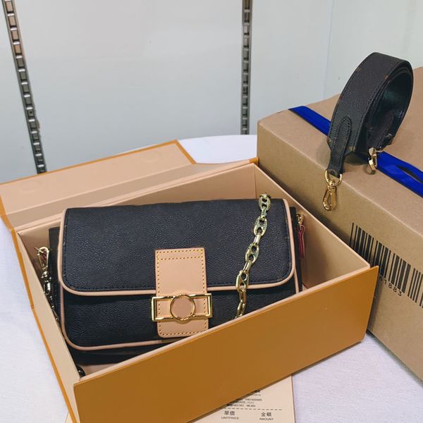 

women chain wallet classic old flower stick soft calf leather handbag lady shoulder wide strap bag