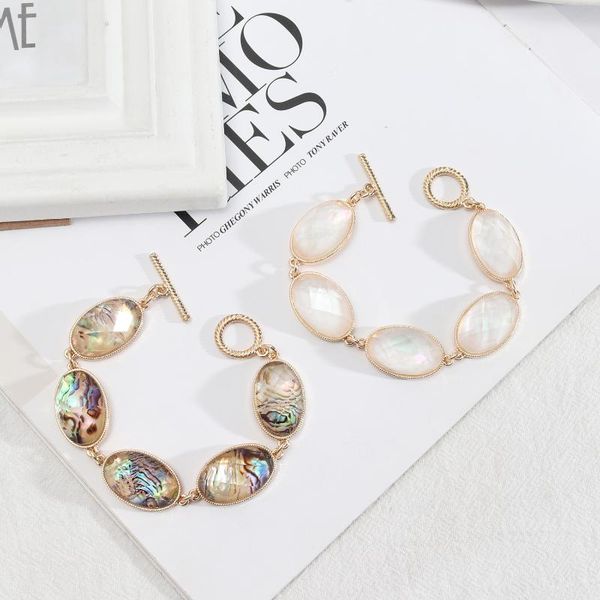 

bangle 2021 abalone pearl resin stone bracelets for girl gift jewelry, Black