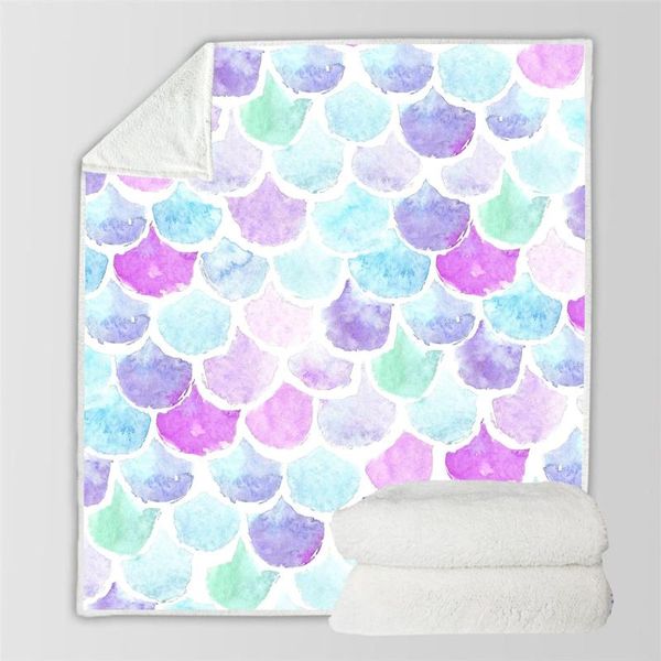 

blankets fish scale 3d printed sherpa blanket couch quilt cover travel bedding outlet velvet plush throw fleece bedspread 05