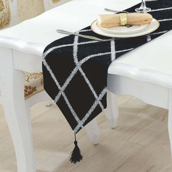 

table cloth modern minimalist fashion runner european-style large diamond grid tablecloth decoration wedding el dinner