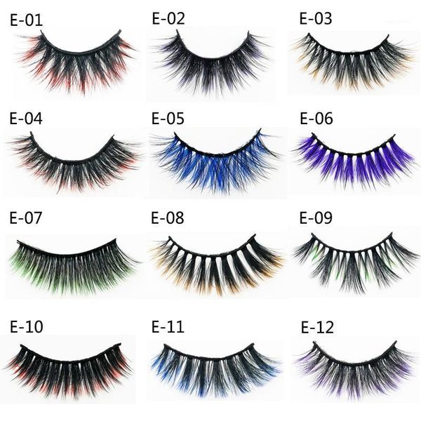 

flash girl e series 5 pairs 5d mink hair colorful soft eyelashes charming halloween lashes1