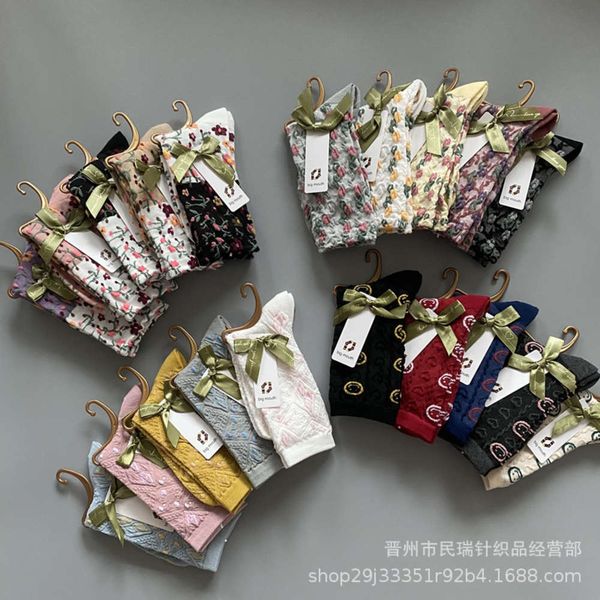 

autumn winter sweet floret fashion middle cotton, Black;white