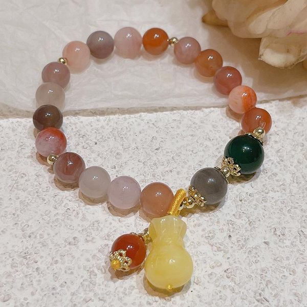 

bangle yellow lucky bag natural stone bracelets women jewelry, Black