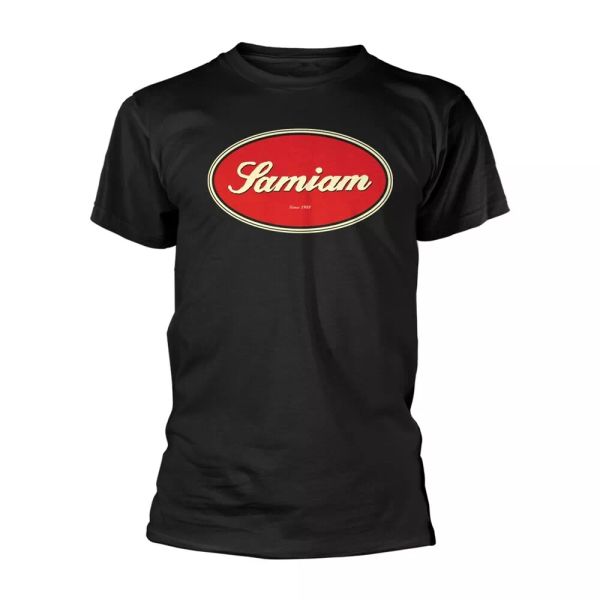 

samiam oval logo-black (organic ts) official t-shirt men unisex, White;black