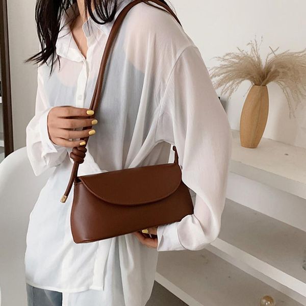 

shoulder bags retro bag for women ladies crossbody artificial leather brown summer female simple waterproof small solid color
