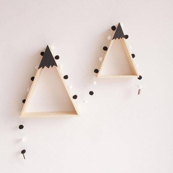 

decorative objects & figurines nordic wall shelf display hanging shelving children's room house shape home decoration accessories teen