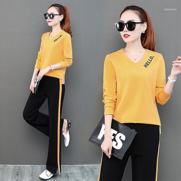 

running sets 4xl women sport suit sportswear spring autumn loose jogging outfit leisure workout gym set tracksuit sweatshirt+pant1, Black;blue