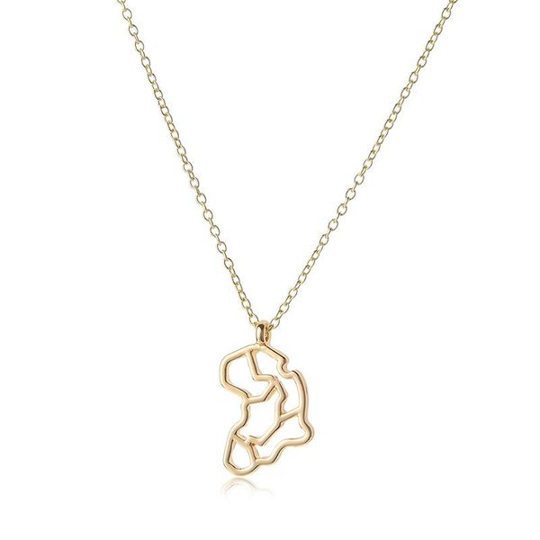 

gift africa map country city pendant chain necklace geography distribution egypt south kenya hometown jewelry necklaces, Silver