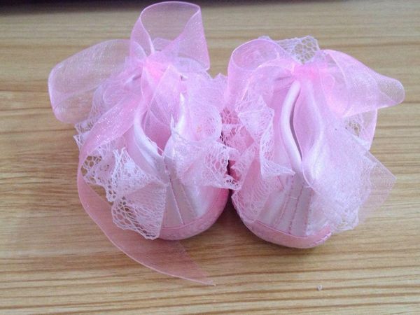 

first walkers todder pre-walker shoes rose flowers ribbon bow princess born baby soft sole